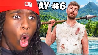 Kai Cenat Reacts to MrBeast 7 Days Stranded On An Island [upl. by Rats]