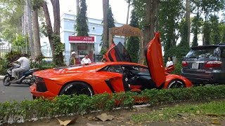 Lamborghini Aventador Cam Arancio Argos tái xuất trên đường phố Sài Gòn  VietNam SuperCars [upl. by Franciskus]