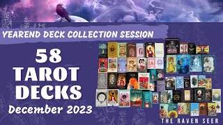 2023 TAROT DECK COLLECTION  Show and tell of my 58 tarot decks 🎴🔮💕 [upl. by Rebane]