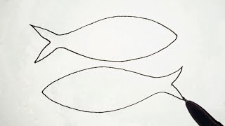 Hilsa Fish Drawing Very Easy  ইলিশ মাছ আঁকো [upl. by Adyela146]