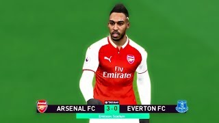 Arsenal vs Everton Aubameyang Scored 4 Goals 3 February 2018 Gameplay [upl. by Dewhirst]