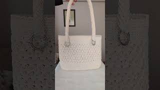 SM  Yıldız Modelin Krem Rengi hasırçanta handmade handmadebag crochet örgü knitting [upl. by Hilaria]