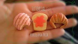 Panes de Porcelana fria Tutorial cold porcelain bread [upl. by Ainehs]