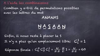 Analyse combinatoire  Anagrammes permutations et combinaisons [upl. by Nnyled]