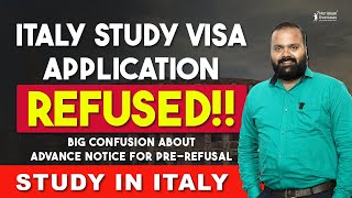 🔴VISA UPDATE What is Advance Notice For PreRefusal  Italy Study Visa Process  Italy Intake 2024 [upl. by Leanne645]