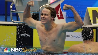 Short shocks Olympic Champ by 02 for epic mens 400 free World title  NBC Sports [upl. by Gans747]