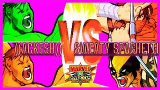 Marvel vs Capcom  ▶ Ackesh 🇬🇧 VS sweaty spaghetti 🇺🇸 🥇High level Players🥇 FT5 [upl. by Eelnodnarb]