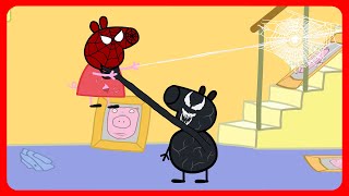 Peppa Spider Pig VS Venom Part 2 Cartoon parody [upl. by Olocin]