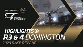 HIGHLIGHTS  British GT Donington Park 1 2020 [upl. by Elahcar]