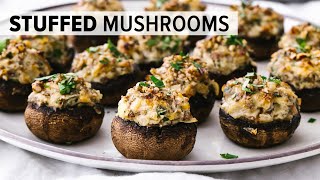 STUFFED MUSHROOMS  the best vegetarian recipe for Thanksgiving amp Christmas [upl. by Yardley]