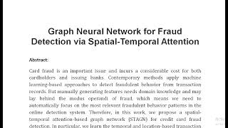 Graph Neural Network for Fraud Detection via Spatial Temporal Attention [upl. by Kcaz937]