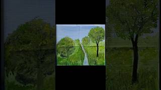 Landscape painting on polyfoam paper ll landscape art [upl. by Belmonte]