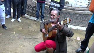 Artista callejero en Sevilla Javier de plaza de España  Guitarrista flamenco [upl. by Aisemaj]