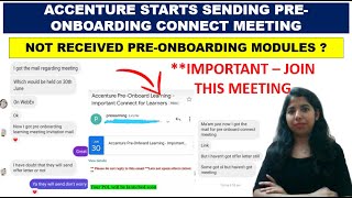 Accenture Pre Onboarding Learning Connect Meeting  Accenture Latest Update [upl. by Shatzer]