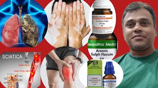 Best medicine for Vitiligo Sciaticaknee pain respiratory problems  Arsenic sulph flavum [upl. by Noramac767]