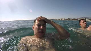 Swimming in the Aegean Sea in Athens Greece at Glyfada Beach with my Brother Nico in Clear Water [upl. by Assirehs410]