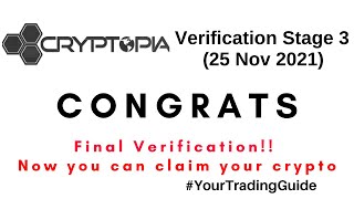 Cryptopia Exchange Claim stage 3  Verify your Identity for Cryptopia Exchange Claim Cryptocurrency [upl. by Eisnil]