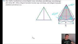 Teraz matura Stereometria poziom podstawowy zestaw A zadanie 13 [upl. by Redan943]