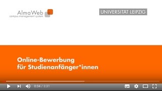 So bewirbst du dich online an der Universität Leipzig TUTORIAL 1 [upl. by Cynde]