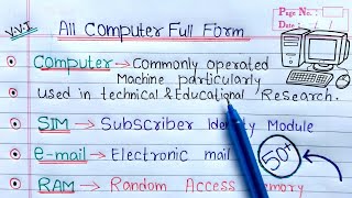 50 Most commonly asked Full Form of Computer 🖥  Computer GK in hindi [upl. by Dafna]