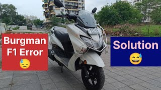 F1 Error in Suzuki Burgman  Reasons and Detailed Solutions [upl. by Yltnerb488]