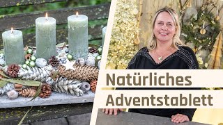 Adventsgesteck länglich mit Kerzen  Adventskranz skandinavisch [upl. by Udela]