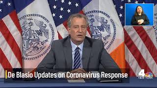 NYC Mayor De Blasio Updates on Coronavirus Response [upl. by Atinuj]