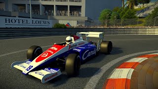 Assetto Corsa F1 1984 Toleman TG184 at Monaco A Senna hotlap [upl. by Emile]