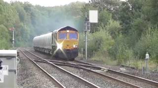 GBRf Class 66 No 66736 at Prudhoe  Diverted N Blyth to Fort William Alcan  22nd Sept 2018 [upl. by Nannah]