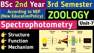 BSc 2nd Semester ZoologySpectrophotometry for BScSpectrophotometerSpectrophotometry in Hindi [upl. by Imot]