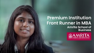 Premium Institution Front Runner in MBA Amrita School of Business [upl. by Irelav]