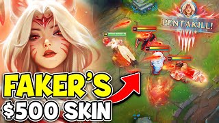 I UNLOCKED FAKERS NEW 500 AHRI SKIN AND ITS INCREDIBLE PENTAKILL EASTER EGG [upl. by Yriek]