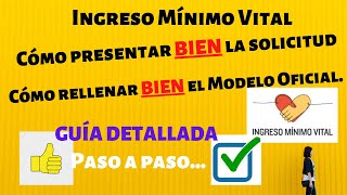 COMO PRESENTAR BIEN LA SOLICITUD DEL INGRESO MINIMO VITAL [upl. by Sellihca]