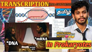 TranscriptionprokaryotestamilnotesRna synthesisprocessdiagramgene expressioncsir netDna [upl. by Assilanna48]