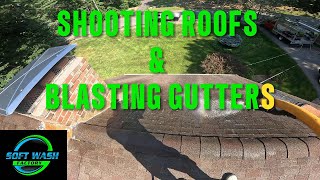 Shooting Roofs and Blasting Gutters Pressure Washing Job [upl. by Ottie]