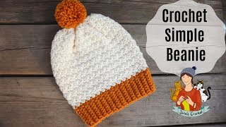 Crochet Simple Beanie  Beginner Friendly Hat Tutorial [upl. by Florence220]