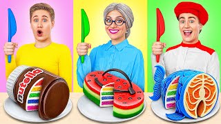 Me vs Grandma Cooking Challenge  Cake vs Real Food Challenge by Multi DO Joy [upl. by Aerehs]