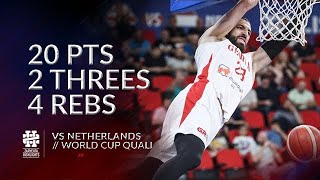 Tornike Shengelia 20 pts 2 threes 4 rebs vs Netherlands World Cup Quali [upl. by Scoville]