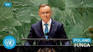 🇵🇱 Poland  President Addresses United Nations General Debate 76th Session English  UNGA [upl. by Yemrots]