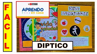 🔴☑ COMO HACER UN DIPTICO APRENDO EN CASA EDUCACION FISICA [upl. by Halsey]