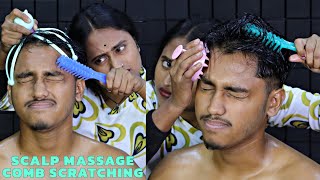 Heavy Oil Head Massage amp Comb Scratching by Pakhi  Neck Cracking  Forehead Tapping  ASMR Girl [upl. by Coulter]