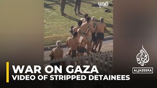 Video has emerged of Israeli forces detaining seminaked men and boys in Gaza [upl. by Oriana]