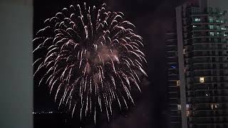 Aerial Elegance Fireworks Over Miami Bay [upl. by Jeralee]