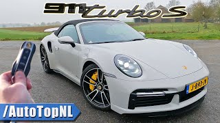 Porsche 911 Turbo S 992 Convertible REVIEW on AUTOBAHN by AutoTopNL [upl. by Ailiec915]