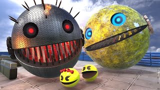 Robot Pacman amp MsPacman amp Robot Pacman VS Evil Black Spiky Pacman V2 [upl. by Yngiram464]