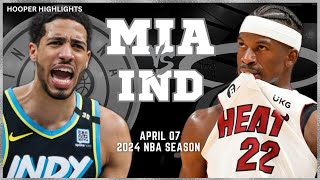 Miami Heat vs Indiana Pacers Full Game Highlights  Apr 7  2024 NBA Season [upl. by Ainimre]