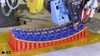 NonPlanar Slicing and Printing of a Reentrant Honeycomb Sandwich Panel [upl. by Yvehc579]