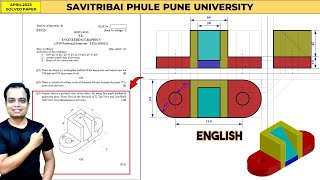 SPPU  Pune University  April 2023  Engineering Graphics  PYQ  Q3  Orthographic Projection [upl. by Sanger]