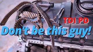 How To VW 19 TDI PD 130 Timing Belt [upl. by Pooh]