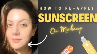 How to Reapply Sunscreen Throughout the Day I How to Reapply Sunscreen with Makeup [upl. by Aziar]